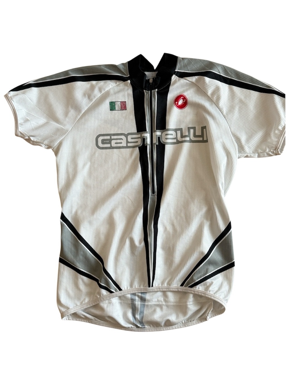 CASTELLI MEN'S CYCLING  BIKING JERSEY BLACK WHITE LIGHTWEIGHT BREATHABLE LARGE